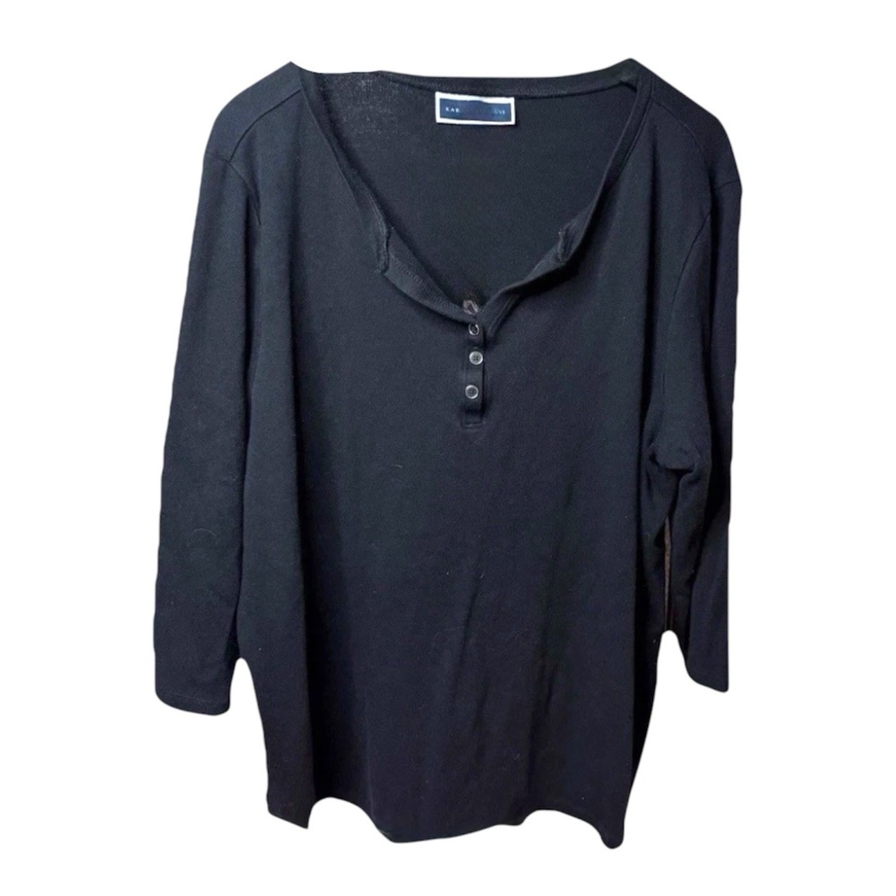Karen Scott WOMENS Black BLOUSE SHIRT Plus Size 2X